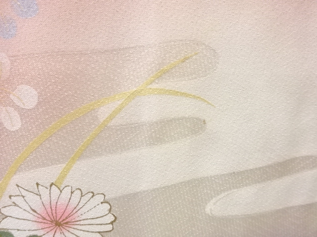  屋敷に草花模様訪問着